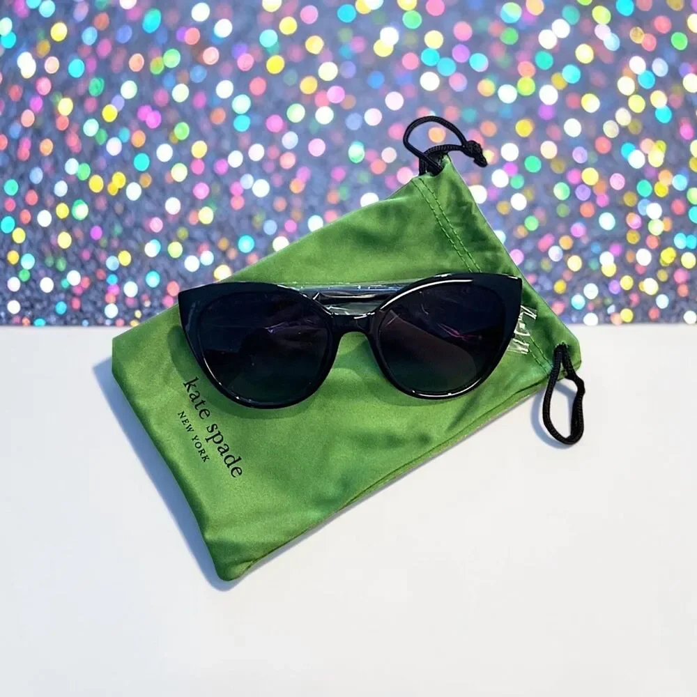 Kate Spade Women's Samantha/S 8079O Black Cat Eye Sunglasses NEW IN BAG  54mm